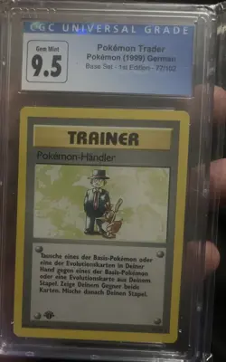 Pokemon Trainer Card Base Set “German” CGC 9.5 Blue Label - Image 2