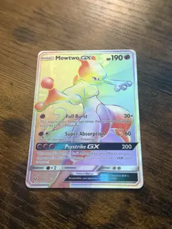 PokÃ©mon Mewtwo GX 76/73 Rainbow Secret Rare Holo Card Shining Legends - Image 1