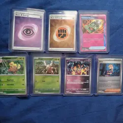 Pokemon TCG Prismatic Evolutions 7 Card Bundle Pokeball Rare’s - Image 1