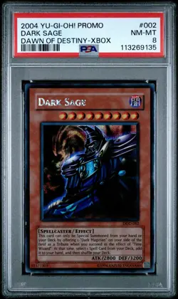 2004 YuGiOh! Dawn of Destiny Promos Dark Sage #DOD-002 PSA 8 - Image 1