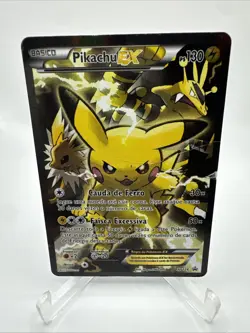 SPANISH - DAMAGED - XY124 Pikachu EX Pokemon TCG Promo Card Full Art - Image 9