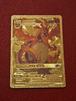 Pokemon Charizard DX 52/100 Gold Metal Pokemon Card Max Wildfire HP500 - Image 3