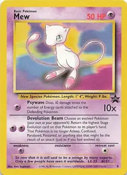 Pokémon TCG Mew #8 Vintage Rare Black Star Promo Card LP/MP WoTC 1999-2000 - Image 3