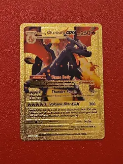 Pokemon Shining Charizard GX 2019 Gold Foil Rare Fan Art Pokemon Card - Image 1