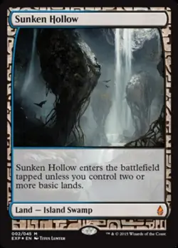 1x Sunken Hollow - Foil Light Play, English Battle for Zendikar Expeditions MTG - Image 1