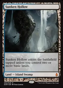 1x Sunken Hollow - Foil Light Play, English Battle for Zendikar Expeditions MTG - Image 2