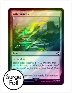 1x Ash Barrens, Surge Foil, Fallout, Magic the Gathering MTG NM - Image 1