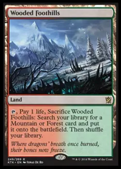 [1x] Wooded Foothills Slight Play, English Khans of Tarkir MTG Magic - Image 2