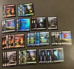 Lot Of 59 Final Fantasy Magic The Gathering Full Art Land Cards - Image 1