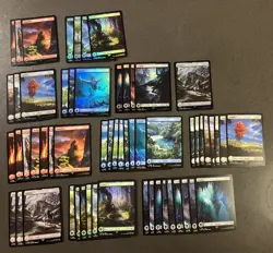 Lot Of 59 Final Fantasy Magic The Gathering Full Art Land Cards - Image 9
