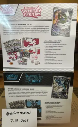 Pokemon S&V Black Bolt and White Flare Pokemon Center Exclusive ETB Sealed - Image 3