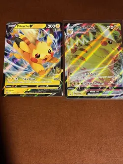 Pokemon TCG SWSH 285 & 286 Pikachu V & Vmax Set of 2 Near Mint - Image 1