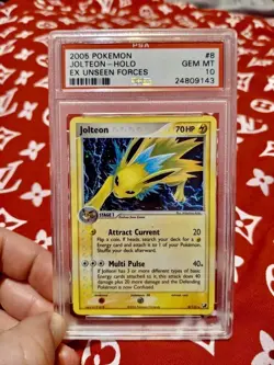 Psa 10 Jolteon HOLO Ex Unseen Forces Pokemon Vintage 2005 - Image 1