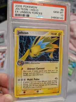 Psa 10 Jolteon HOLO Ex Unseen Forces Pokemon Vintage 2005 - Image 3