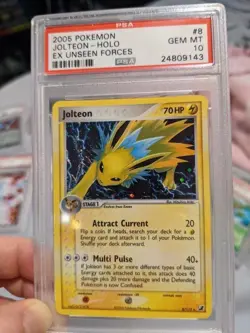 Psa 10 Jolteon HOLO Ex Unseen Forces Pokemon Vintage 2005 - Image 4