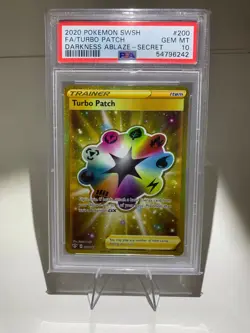 2020 Pokemon SWSH TURBO PATCH Darkness Ablaze FULL ART Secret #200 PSA 10 - Image 3