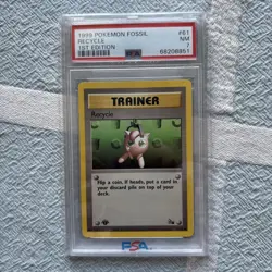 Pokemon TCG Recycle Fossil Card 61/62 1st Edition Common PSA 7 NM - Image 1