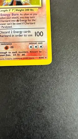 Pokémon TCG-Charizard Holo Rare 4/102-Very Good Condition-Base Set - Image 5