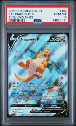 Dragonite V 192 PSA 10 Gem Mint - Evolving Skies - Pokemon - Image 1