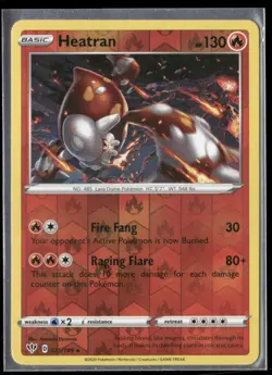 2020 Darkness Ablaze Set Pokemon Card 025  Heatran Reverse Foil NM - Image 1
