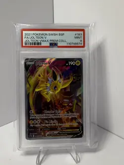 PokÃ©mon TCG Jolteon v SWSH183 Black Star Holo Card PSA 9 - Image 1