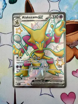 Alakazam ex 215/091 Paldean Fates Full Art Shiny Holo Rare Pokemon Card NM - Image 1