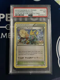 2016 Pokemon XY Top 32 Promo-PSA 7-Festival Worlds 16 Champion Trainer #XY176 - Image 1