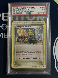 2016 Pokemon XY Top 16 Promo-PSA 7-Festival Worlds 16 Champion Trainer #XY176 - Image 1