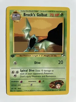 Pokemon Card 2000 Gym Heroes Set Brock's Golbat 39/132 1st edition NM-Mint - Image 1