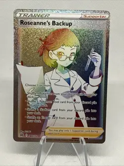 Roseanne's Backup 180/172 Brilliant Stars Rainbow Secret Rare Pokemon TCG Card - Image 1