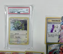 Pokemon TCG Rayquaza SWSH029 Cosmos Holo Black Star Promo PSA 9 Card w Extras 33 - Image 4