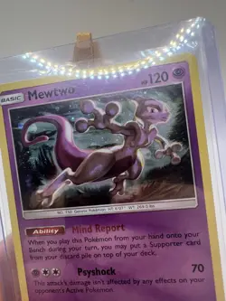 Mewtwo Holo SM214 Sun & Moon Promo Pokemon Card HD Swirl LP - Image 4