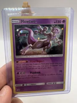 Mewtwo Holo SM214 Sun & Moon Promo Pokemon Card HD Swirl LP - Image 9