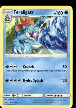 Pokemon Feraligatr 20/73 Shining Legends Non Holo Uncommon 2 Card Lot LP - Image 1