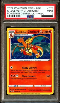 PSA 9 MINT Special Delivery Charizard SWSH075 HOLO PROMO Pokemon Card - Image 2