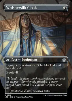 MTG Whispersilk Cloak - Foil - Borderless, Commander: The Lost Caverns of Ixalan - Image 1