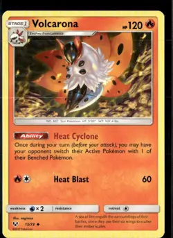 Pokemon Volcarona 13/73 Shining Legends Non Holo Uncommon 2 Card Lot LP - Image 1