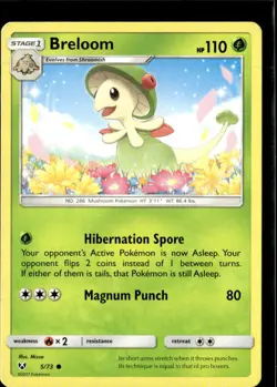 Pokemon Breloom 5/73 Shining Legends Non Holo Common  2 Card Lot LP - Image 1