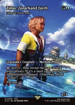 1x - Tidus, Zanarkand Fayth [Thrasios, Triton Hero] - showcase - FF FCA MTG - Image 1