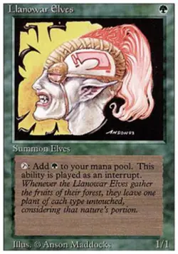 Llanowar Elves - Medium Play MTG Revised - Image 1