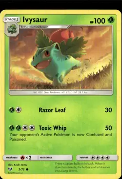 Pokemon Ivysaur 2/73 Shining Legends Non Holo Common  2 Card Lot LP - Image 1