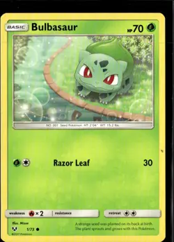 Pokemon Bulbasaur 1/73 Shining Legends Non Holo Common  2 Card Lot LP - Image 1