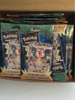 Pokemon mini Pack 3 Packs 1 Ultra Rare 4 Foil Cards - Image 1