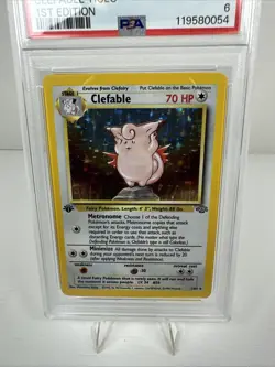1999 Pokemon TCG Clefable Jungle Holo Card 1/64 Unlimited Rare 1st EDITION PSA 6 - Image 3