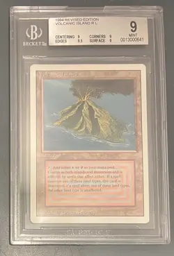 Magic MTG - Volcanic Island - Revised - BGS 9 (Quad+) Graded Mint - Image 1