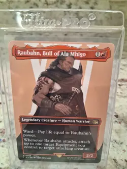 Borderless RAUBAHN, BULL OF ALA MHIGO mtg NM-M Final Fantasy Rare - Image 1