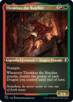 Thrakkus the Butcher - Foil Etched Light Play, English Magic the Gathering MTG C - Image 2
