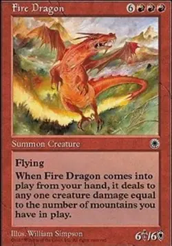 MTG Fire Dragon, Portal, Damaged, English - Image 2
