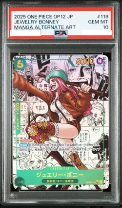 PSA 10 Bonney OP12-118 Manga Alt Art Comic Parallel ONE PIECE Card Japanese - Image 1