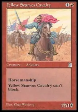 MTG Yellow Scarves Cavalry, Portal Three Kingdoms, Heavily Played, English - Image 2